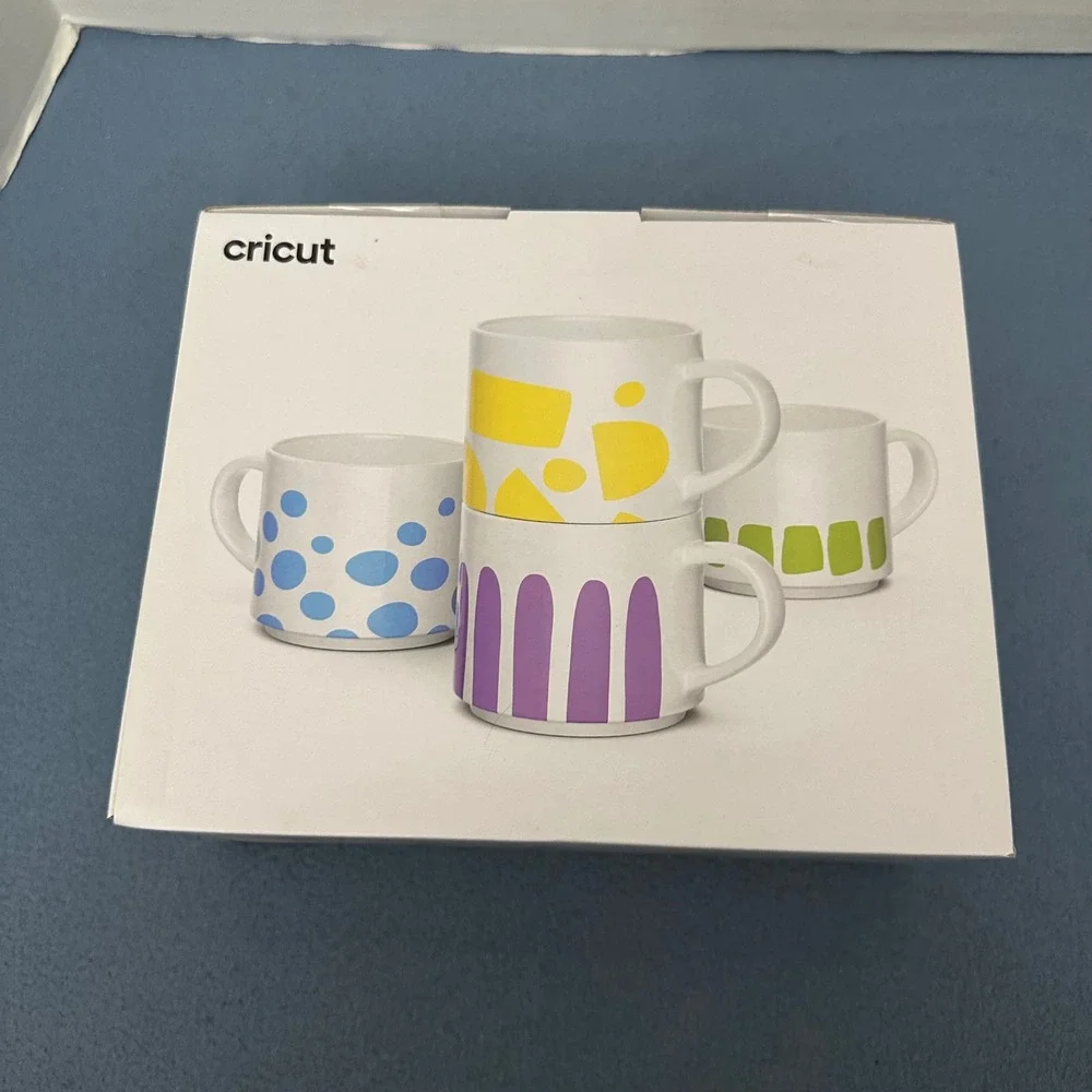 Cricut® Stackable Ceramic Mug Blank, White - 10 oz/300 ml 4 Mugs